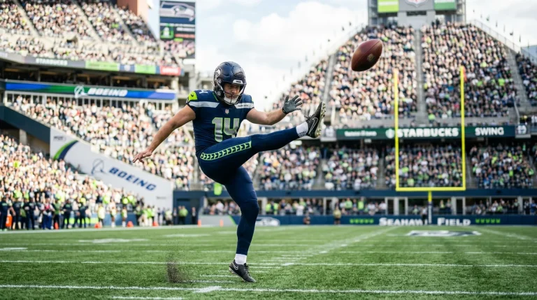 NFL kicker attempting a field goal with kicking prop betting data for UK punters