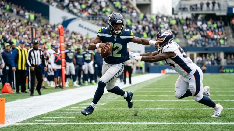 NFL quarterback running with the ball on a designed rush play